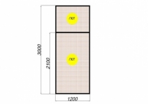Модульная межкомнатная перегородка с импостом (глухой модуль)