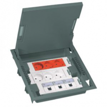 LEGRAND 089611 Напольная коробка на 18 модулей с крышкой под ковровое, паркетное покрытие, серая