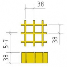 Стеклопластиковый настил ISO LITE 38x38x38 RAL 1018/5015/6029