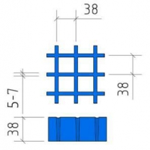 Стеклопластиковый настил VE PREMIUM 38x38x38 RAL 5015/6029/1023