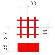 Трудногорючий стеклопластиковый настил VE NF STANDART 38x38x38 RAL 3020