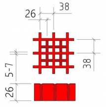 Трудногорючий настил VE NF LITE 26x26x26 RAL 3020