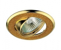Светильник точечный Эра Dk18 Gd/Sh Yl декор круглый со стеклянной крошкой Mr16 12В 50Вт золото/золото 253960