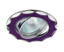 Светильник точечный Эра Dk17 Ch/Sh Pu декор звезда со стеклянной крошкой Mr16 12В 50Вт хром/фиолетовый 256388