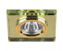 Светильник точечный Эра Dk8 Gd/Yl декор стекло квадрат Mr16 12В 50Вт золото/желтый 253952
