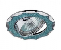 Светильник точечный Эра Dk17 Ch/Sh Bl1 декор звезда со стеклянной крошкой Mr16 12В 50Вт хром/голубой блеск 256080