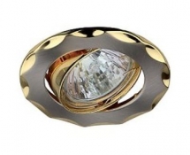 Светильник точечный Эра Kl12A Sn/G литой поворотный звезда Mr16 12В 50Вт сатин никель/золото 253973