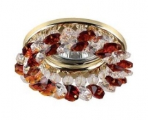 Светильник точечный Эра Dk16 Ch/Wh/Bk декор круглый с мелкими хрусталиками Mr16 12В 50Вт хром/прозрачный/янтарь 253958