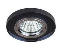 Светильник точечный Эра Dk7 Ch/Bk декор стекло круглый Mr16 12В 50Вт хром/черный 253947