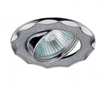 Светильник точечный Эра Dk17 Ch/Sh Sl декор звезда со стеклянной крошкой Mr16 12В 50Вт хром/серебро 255323