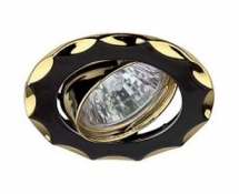 Светильник точечный Эра Kl12A Gu/G литой поворотный звезда Mr16 12В 50Вт черный металл/золото 253975