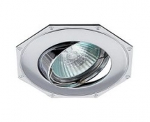 Светильник точечный Эра Kl20А Sn/Ch литой поворотный многогранник Mr16 12В 50Вт сатин никель/хром 253977