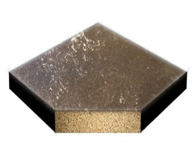 Плита INTERFLOOR 600х600х38 из ДСП низ сталь 0,5 мм - верх натуральный линолеум (Marmoleum).