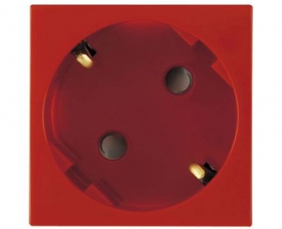 Розетка 2к+З с защитными шторками (45х45) , красная (45132 SVM)