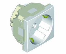 Розетка 2к+З с защитными шторками (45х45), алюминий (45132 SAL)