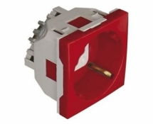 Розетка 2к+З с ключом (45х45) , красная (45136 SVM)