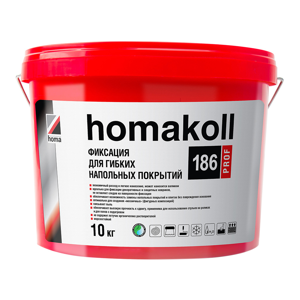 Клей Homakoll 186 Prof Фиксация для гибких напольных покрытий 10 кг.